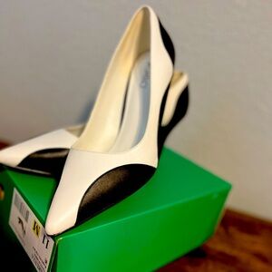 Chic Two-Tone Black and White Women's Heels
